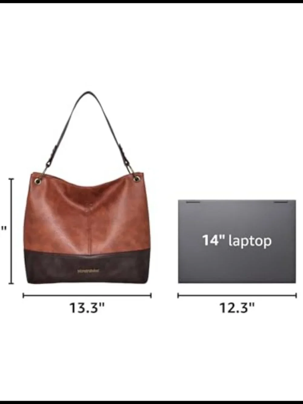 Vegan Leather Hobo Shoulder Bag Slouchy Tote Handbag